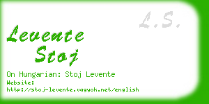 levente stoj business card